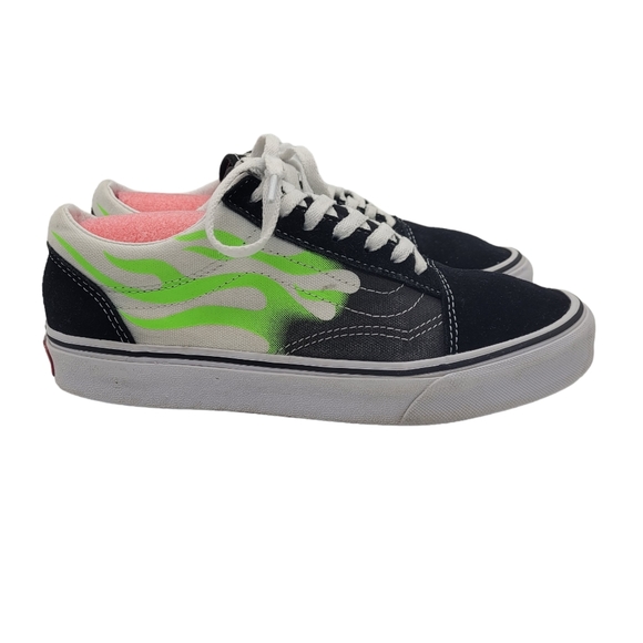 Vans Unisex Off the Wall Old Skool Flame Canvas Skate Sneakers Men’s 5.5 Women 7 - Picture 2 of 11